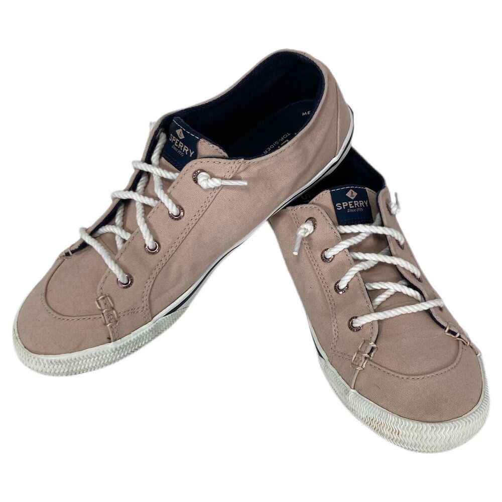 Sperry Lounge LTT Relaxed Sneakers Sand Canvas Women 8.5 Casual